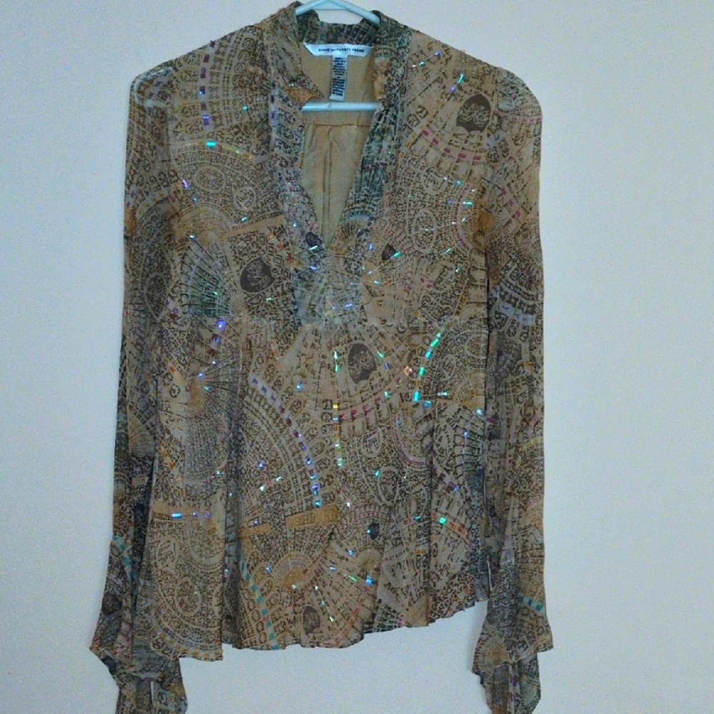 Diane Von Furstenberg Silk Blouse size M